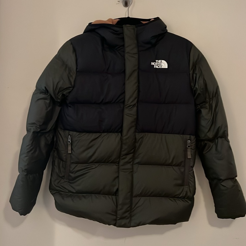 The North Face Black and Dark Green Puffer Jacket
